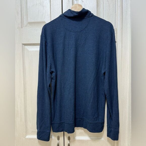 Vineyard Vines Men’s Medium Striped Blue 1/3 Zip Sweater Pima Cotton Pullover - Picture 2 of 11